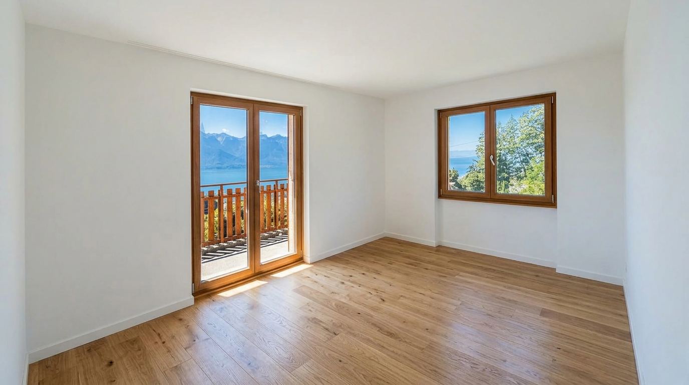 Rénovation intérieure lumineuse avec vue sur le lac Léman — réalisation Ça Roule ! Sàrl à Blonay, Vaud