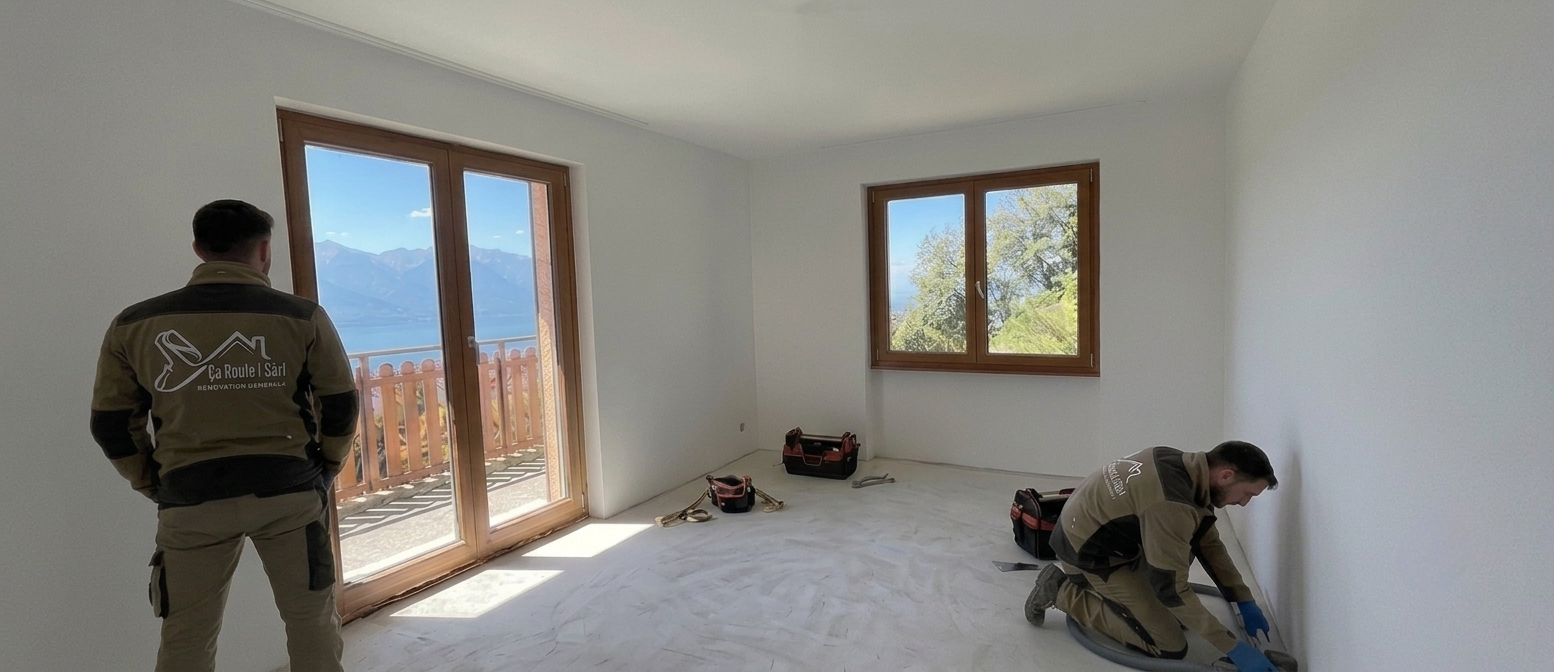 Équipe de Ça Roule ! Sàrl sur un chantier de rénovation à Blonay, canton de Vaud